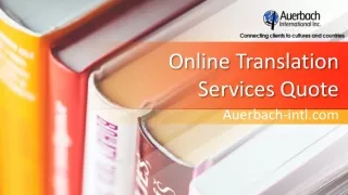 Online Translation Services Quote