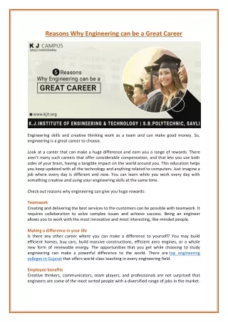 reasons why engineering can be a great career