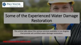 Water Removal Los Angeles