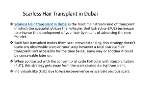 Scarless hair transplant in Dubai