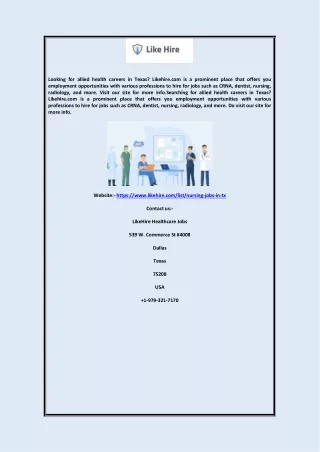 looking for allied health careers in texas