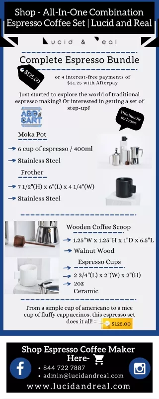 Shop Espresso Coffee Maker At $125.00 - Lucid & Real