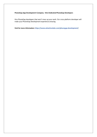 PhoneGap App Development Company - Hire Dedicated PhoneGap Developers