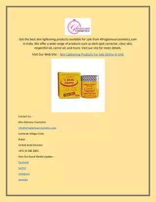 Skin Lightening Products For Sale Online In UAE | Afroglamourcosmetics.com