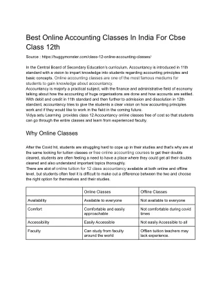 best online accounting classes in india for cbse