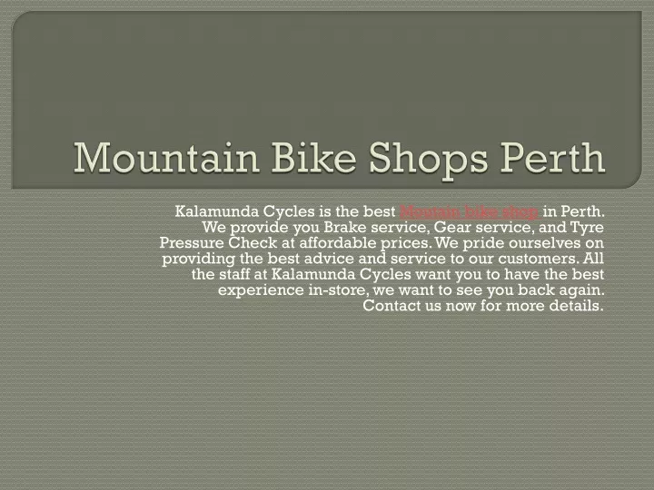 mountain bike shops perth