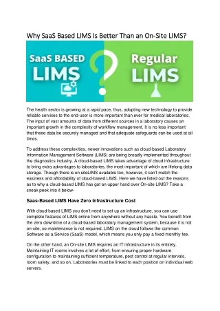why saa why saas s b based lims