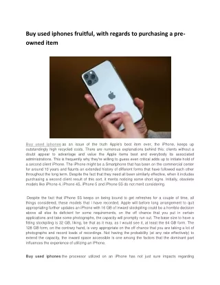 buy used iphones fruitful with regards