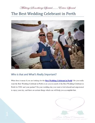 Best Wedding Celebrant Perth