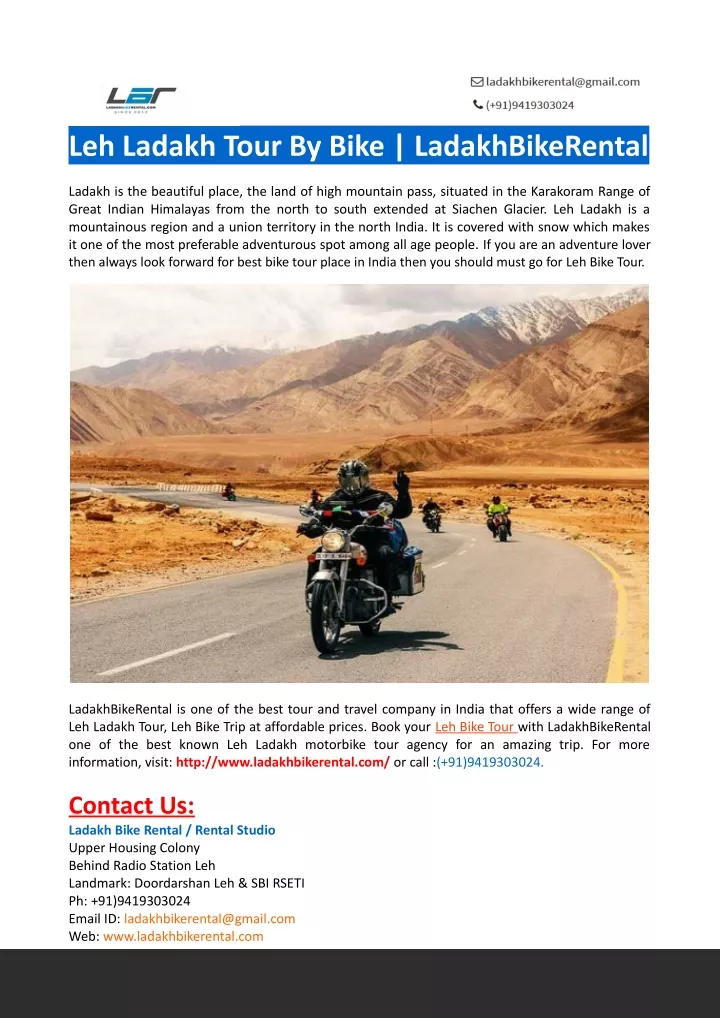leh ladakh tour by bike ladakhbikerental