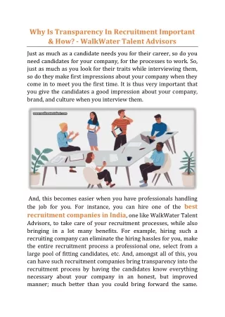 why is transparency in recruitment important