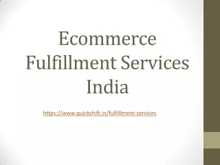 ecommerce fulfillment services india