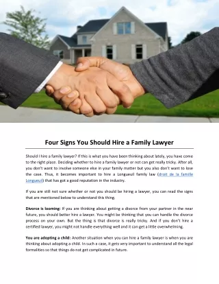 Four Signs You Should Hire a Family Lawyer