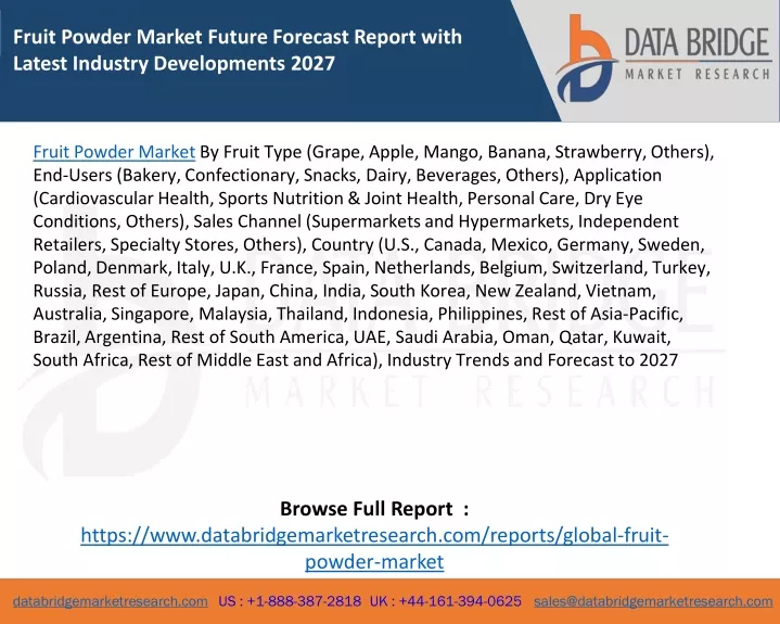 fruit powder market future forecast report with