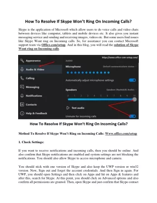 how to resolve if skype won t ring on incoming