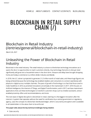 Unleashing the Power of Blockchain in Retail Industry