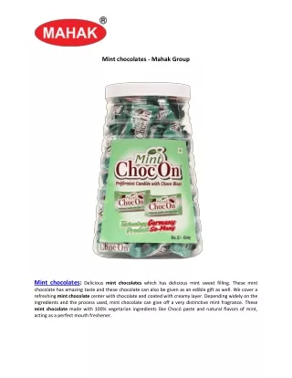 Mint chocolates - Mahak Group