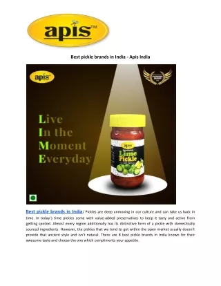 best pickle brands in india apis india