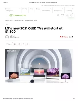 Lg’s new 2021 oled t vs will start at $1,300