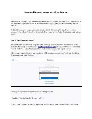 how to fix roadrunner email problems