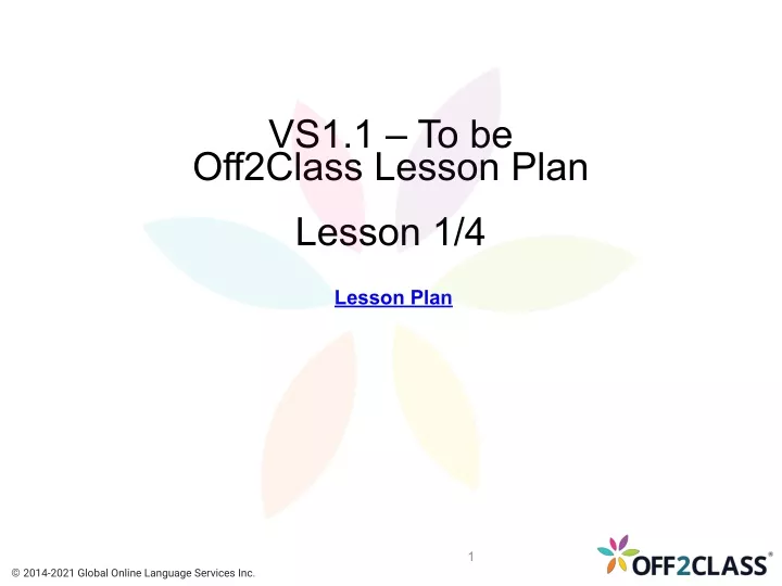 vs1 1 to be off2class lesson plan lesson 1 4
