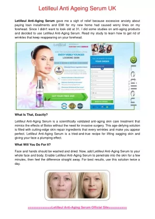 TRUSTED===>>>https://www.24x7hls.com/letilleul-serum-uk/