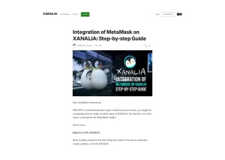 Integration of MetaMask on XANALIA: Step-by-step Guide