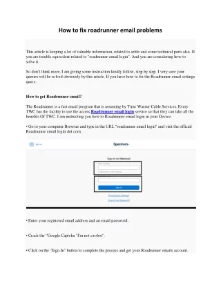 how to fix roadrunner email problems