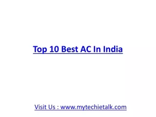 Top 10 Best AC In India
