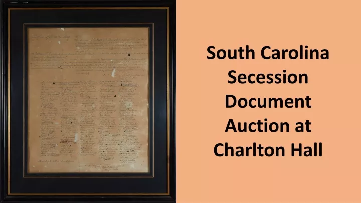 south carolina secession document auction