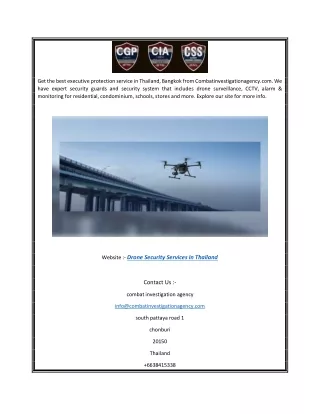 Drone Security Services in Thailand | Combatinvestigationagency.com
