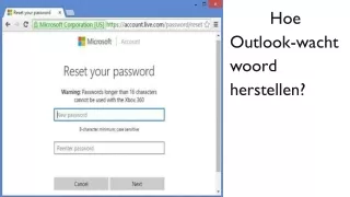 hoe outlook wacht woord herstellen