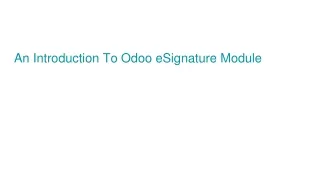 an introduction to odoo esignature module