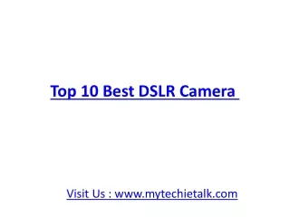 Top 10 best DSLR camera