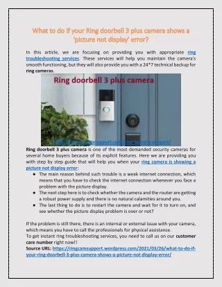 Dial  1-800-484-2356 for ring doorbell customer care number