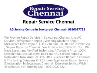 LG Service Centre in Sowcarpet Chennai