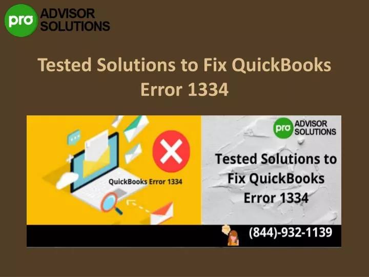 tested solutions to fix quickbooks error 1334