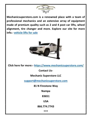 mechanicsuperstore com is a renowned place with