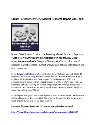 global polyoxymethylene market research report