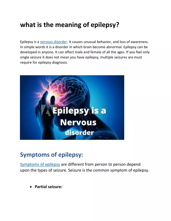 what is the meaning of epilepsy