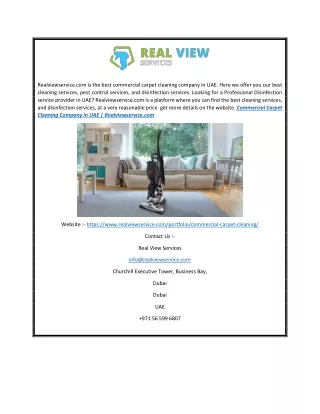 Commercial Carpet Cleaning Company in UAE | Realviewservice.com