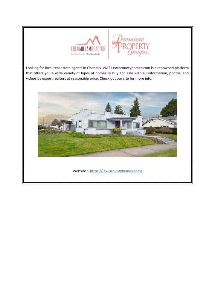 looking for local real estate agents in chehalis