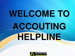 welcome to accouting helpline