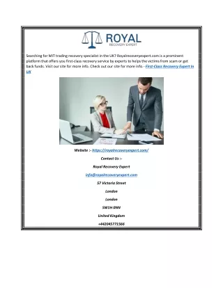 First-class Recovery Expert in UK | Royalrecoveryexpert.com