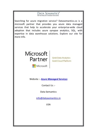 Azure Managed Services | Datasemantics.co