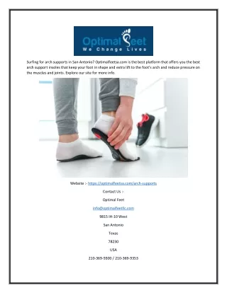 Arch Support Insoles | Optimalfeetsa.com