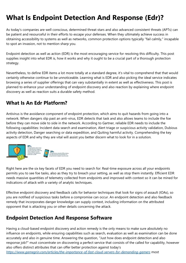 what is endpoint detection and response edr