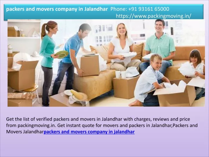 packers and movers company in jalandhar phone