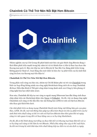 chainlink c th tr n n n i b t h n bitcoin