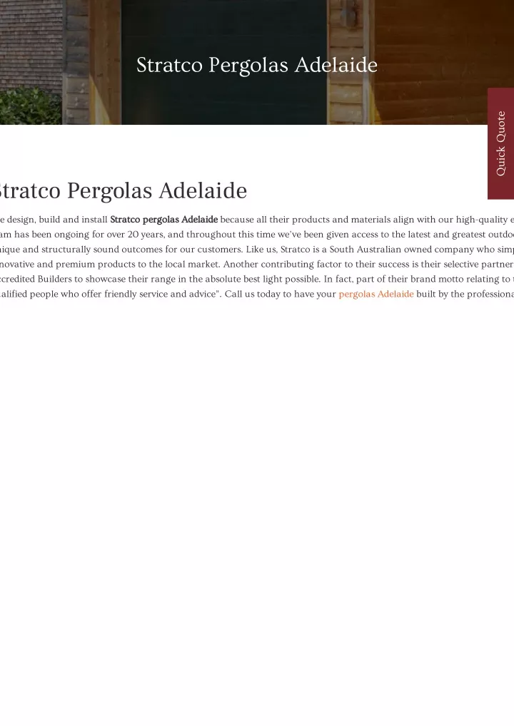 stratco pergolas adelaide